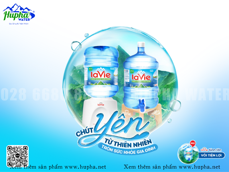 Nước uống Lavie đóng bình (bình vòi) 19l tiện lợi cho văn phòng TPHCM