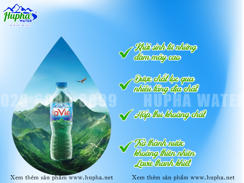 Nước khoáng Lavie 500ml - mua ngay tại nhà cung cấp HuPha Water (028) 6680 8899