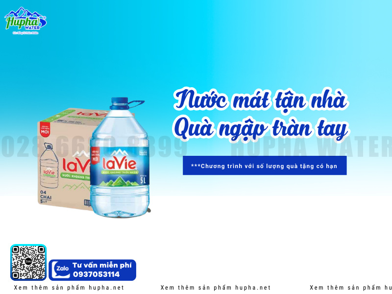 Bình Nước Lavie 5 Lít – Dung Tích Vừa Vặn Cho Gia Đình Ít Người