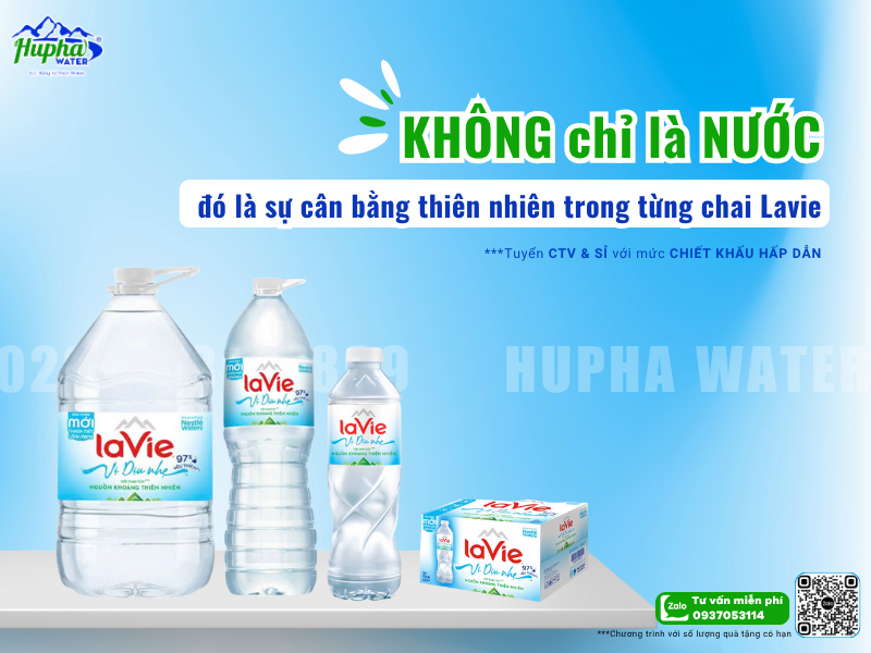 Nước suối Lavie 500ml – Dung tích lý tưởng cho cuộc sống năng động, tinh khiết từng giọt