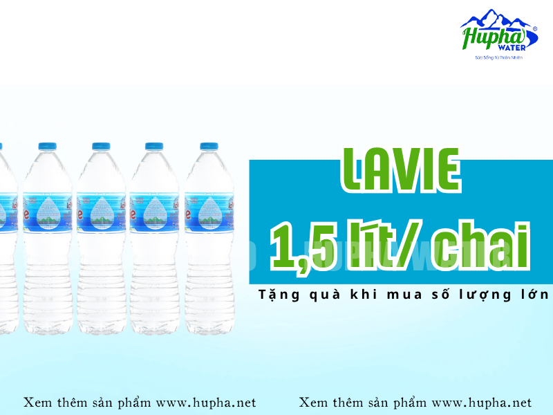 Chai nước Lavie 500ml, tiện lợi đi học, đi chơi, dã ngoại, …