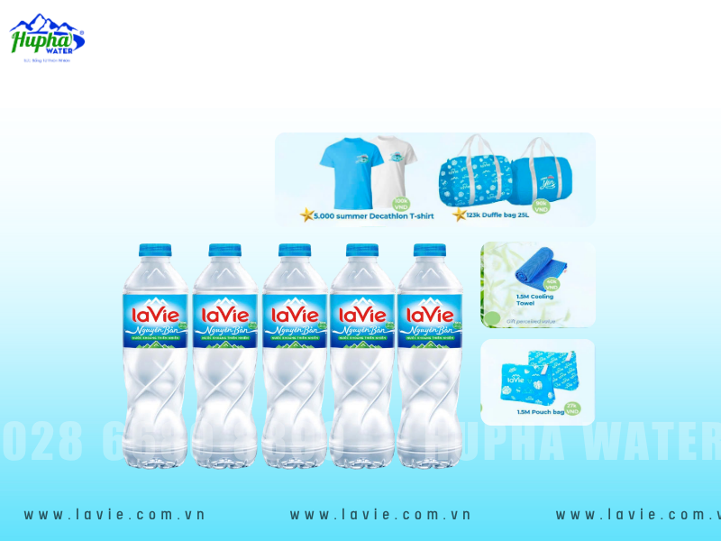 Đơn vị HuPha Water chuyên cung cấp nước uống Lavie đóng bình, đóng chai uy tín tại phường Bình Hưng Hòa