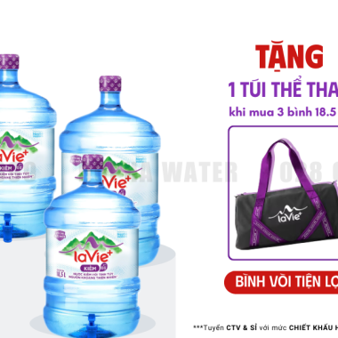 Cung Cấp Nước LaVie Bình Vòi 18.5L Kiềm+ Ưu Đãi Hôm Nay