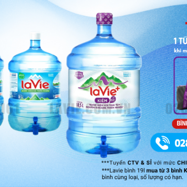 Giải Pháp Tiết Kiệm Nước LaVie Kiềm+ Bình Lớn Cho Công Ty